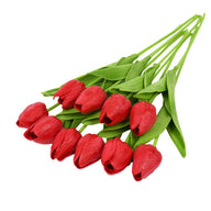 Premium 20Pcs Real Touch Tulip Bouquet - Lifelike Artificial Flowers for Wedding Centerpieces & Home Décor Arrangements