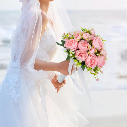 Bulk 12" Pack of 4 Pcs Small Peony Bush Bouquet for Wedding Table Centerpieces Home Decoration Wholesale