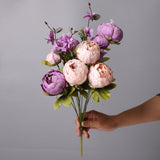 Bulk 18" Luxury Peony Bush Vintage Artificial Peony Floral Arrangements 16 Colors Wholesale