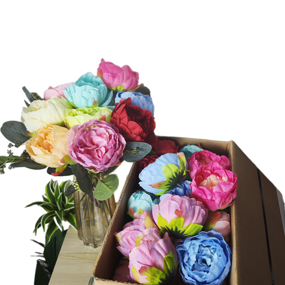 Event & Wedding DIY Floral Kit, 40 Peony Heads + 10 Eucalyptus Stems, 8 Color Options