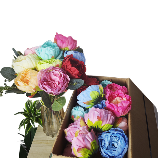 Event & Wedding DIY Floral Kit, 40 Peony Heads + 10 Eucalyptus Stems, 8 Color Options