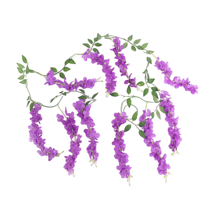 Premium 7Ft Luxury Silk Wisteria Garland UV Resistant Outdoor Wedding Arch Decor All Weather Faux Flowers Garden Porch Ceremony