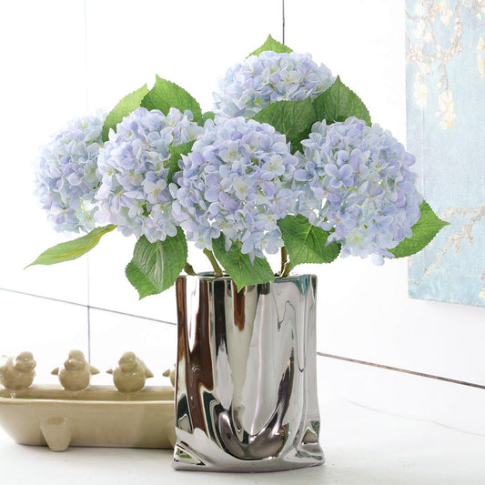 Premium 18" Silk Hydrangea Stems - Realistic Artificial Flowers Arrangements for Wedding Home Décor & Floral Centerpieces