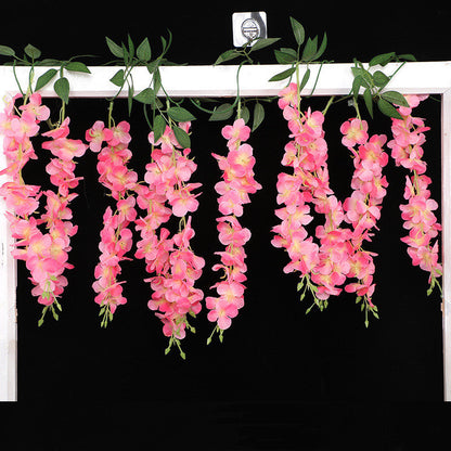 Premium 7Ft Luxury Silk Wisteria Garland UV Resistant Outdoor Wedding Arch Decor All Weather Faux Flowers Garden Porch Ceremony