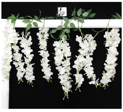 Premium 7Ft Luxury Silk Wisteria Garland UV Resistant Outdoor Wedding Arch Decor All Weather Faux Flowers Garden Porch Ceremony