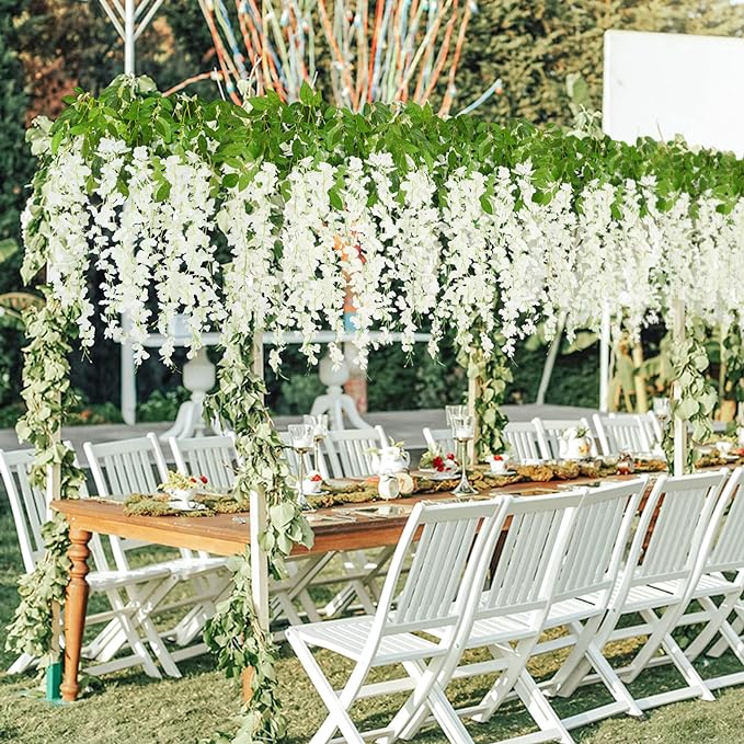 Bulk 12Pcs Artificial Wisteria Vine Garland Wedding Hanging Flower Wisteria Garland Wholesale